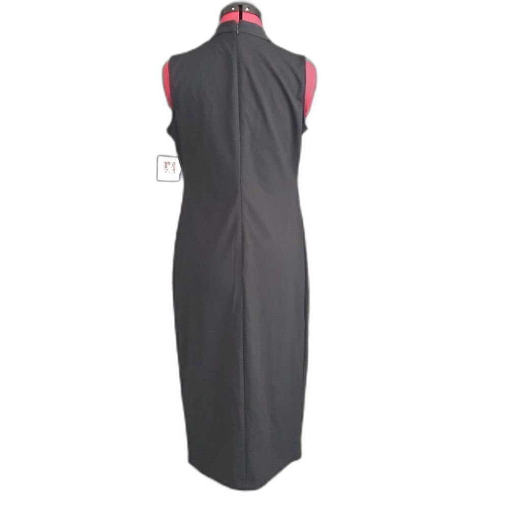 NWT Anne Klein Dress Women’s Size 4 Navy Blue Sleeveless Bow Accent - Picture 4 of 8